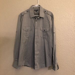 Express large men’s long sleeve dress shirt.